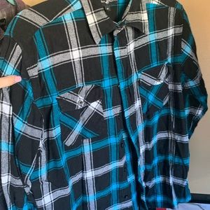 blue and black flannel